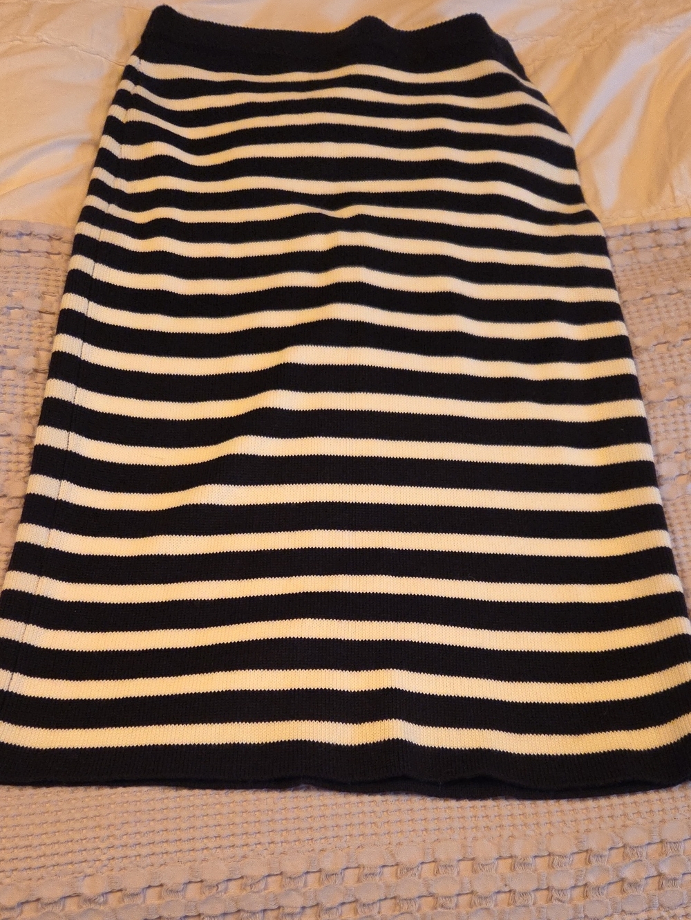 Zara Black & White Striped Pencil Skirt